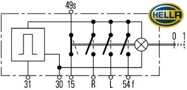 Preview: Warnblinkanlage 12 V, Hella, Hanomag , Deutz , Lanz , Eicher , Fendt , Güldner, Kramer